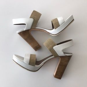 Donald pliner white heels 7